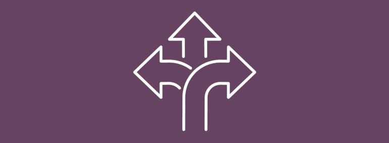 Arrows showing multiple path options