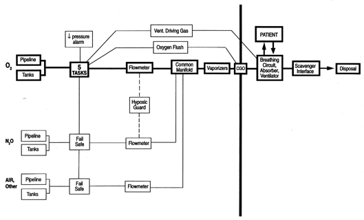 Five tasks of oxygen diagram