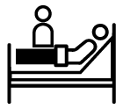 nurse at patient bed icon