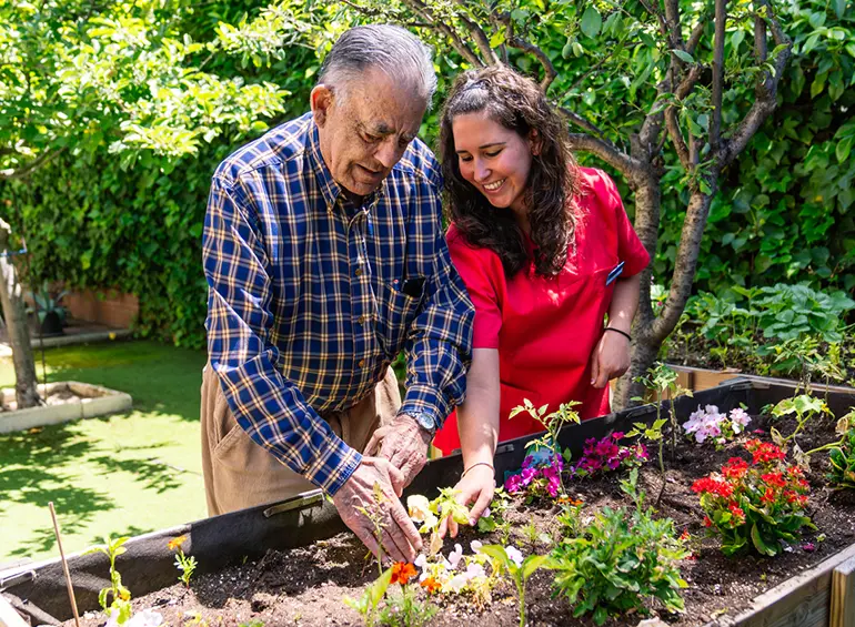 older couple gardening