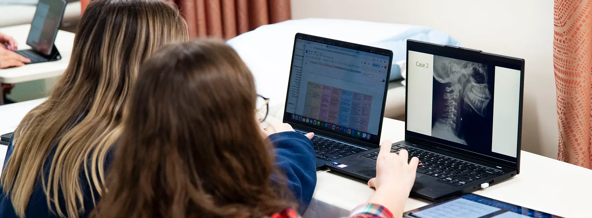 health students at computer