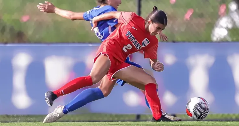 Titan women's soccer player in match