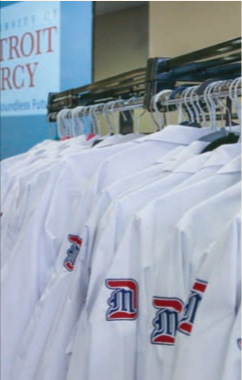 white coats hanging up