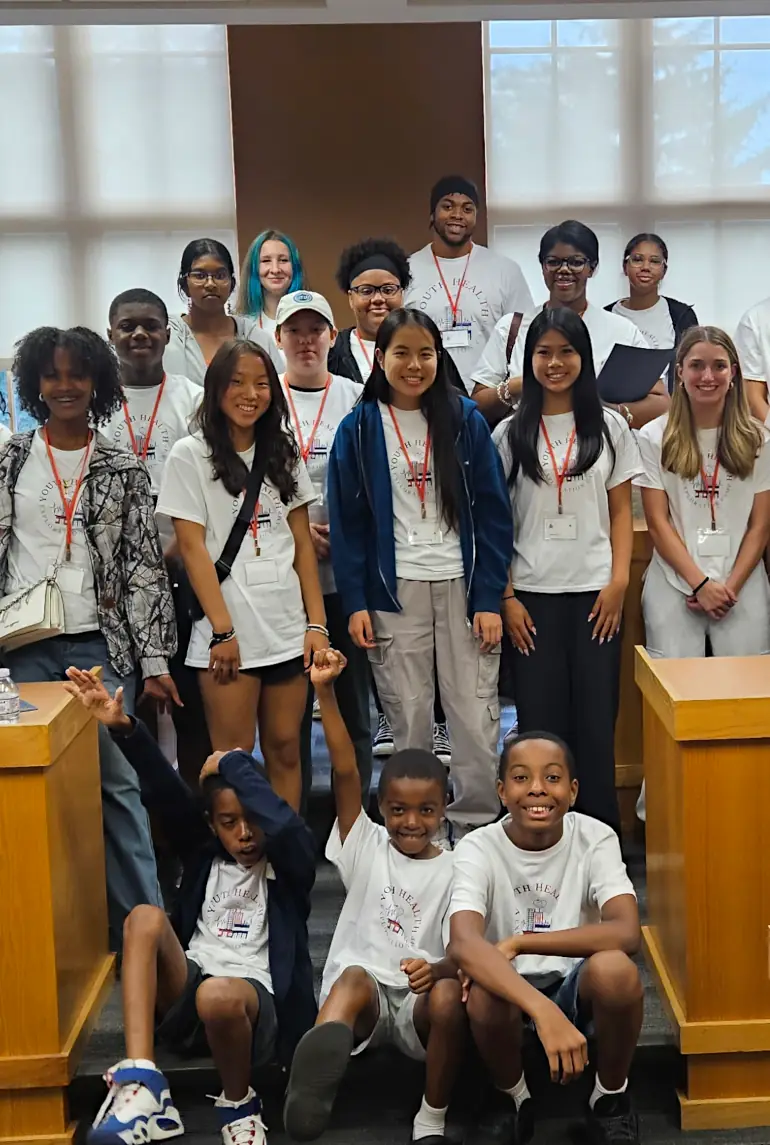 Group of Youth Health Campers in the Commerce Building