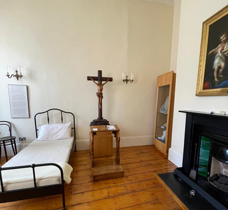  Catherine McAuley’s room on Baggott Street, and the place where she died.